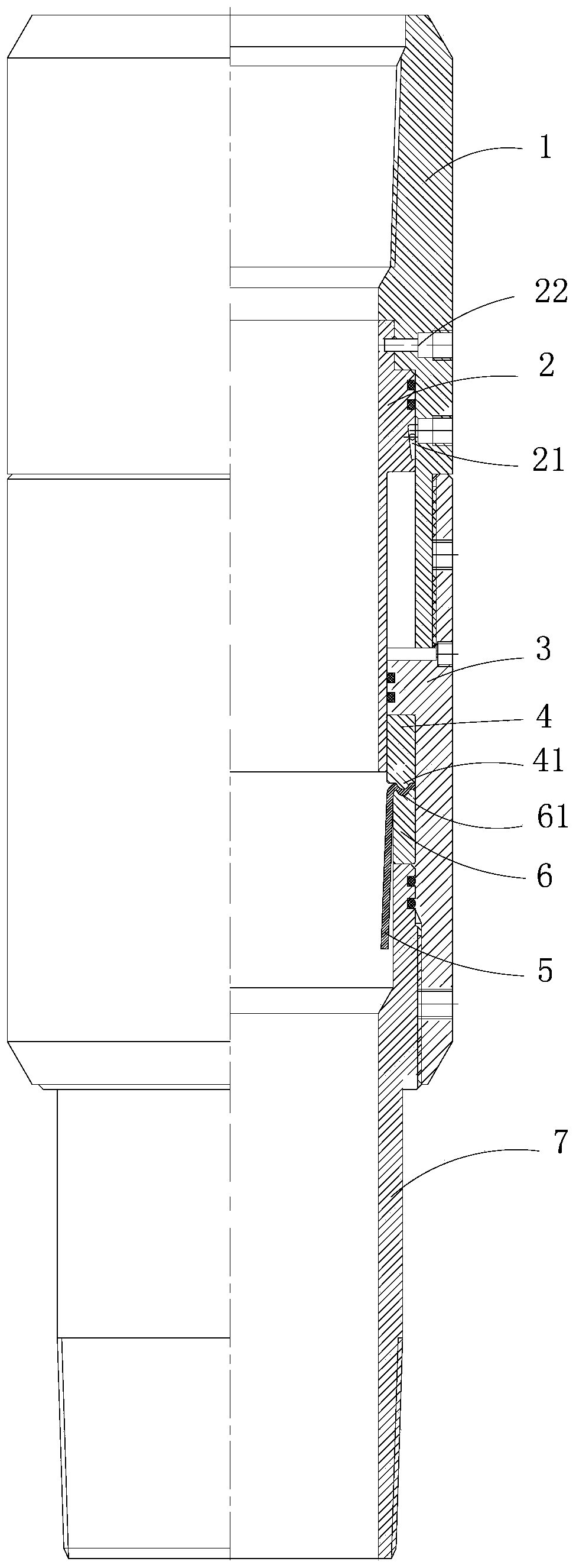 Attachment-to-wall concealed drilling-free blind flange well cementation device