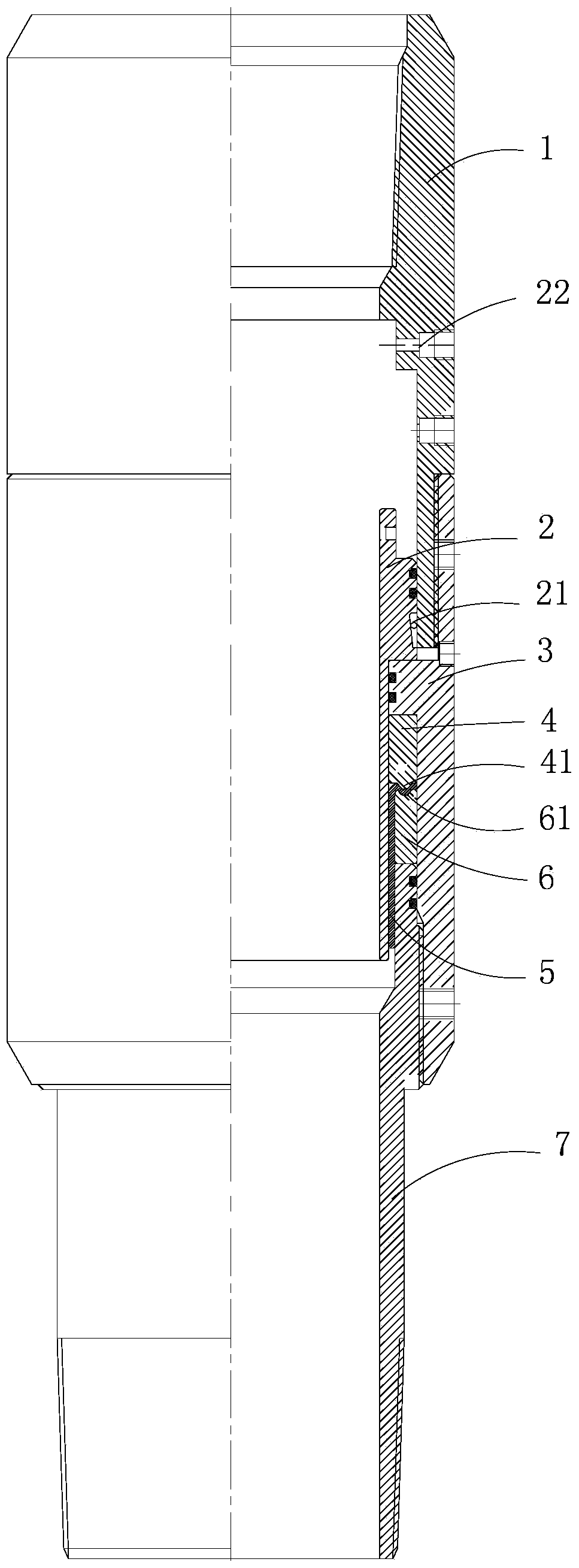 Attachment-to-wall concealed drilling-free blind flange well cementation device