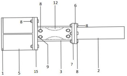 Buckling-restrained steel frame beam column connecting structure