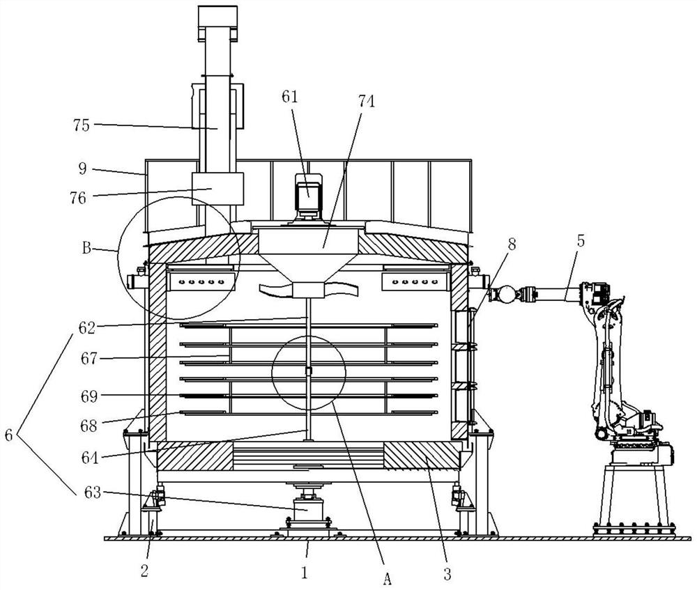 Aluminum alloy forging intermediate heating furnace with automatic temperature control function