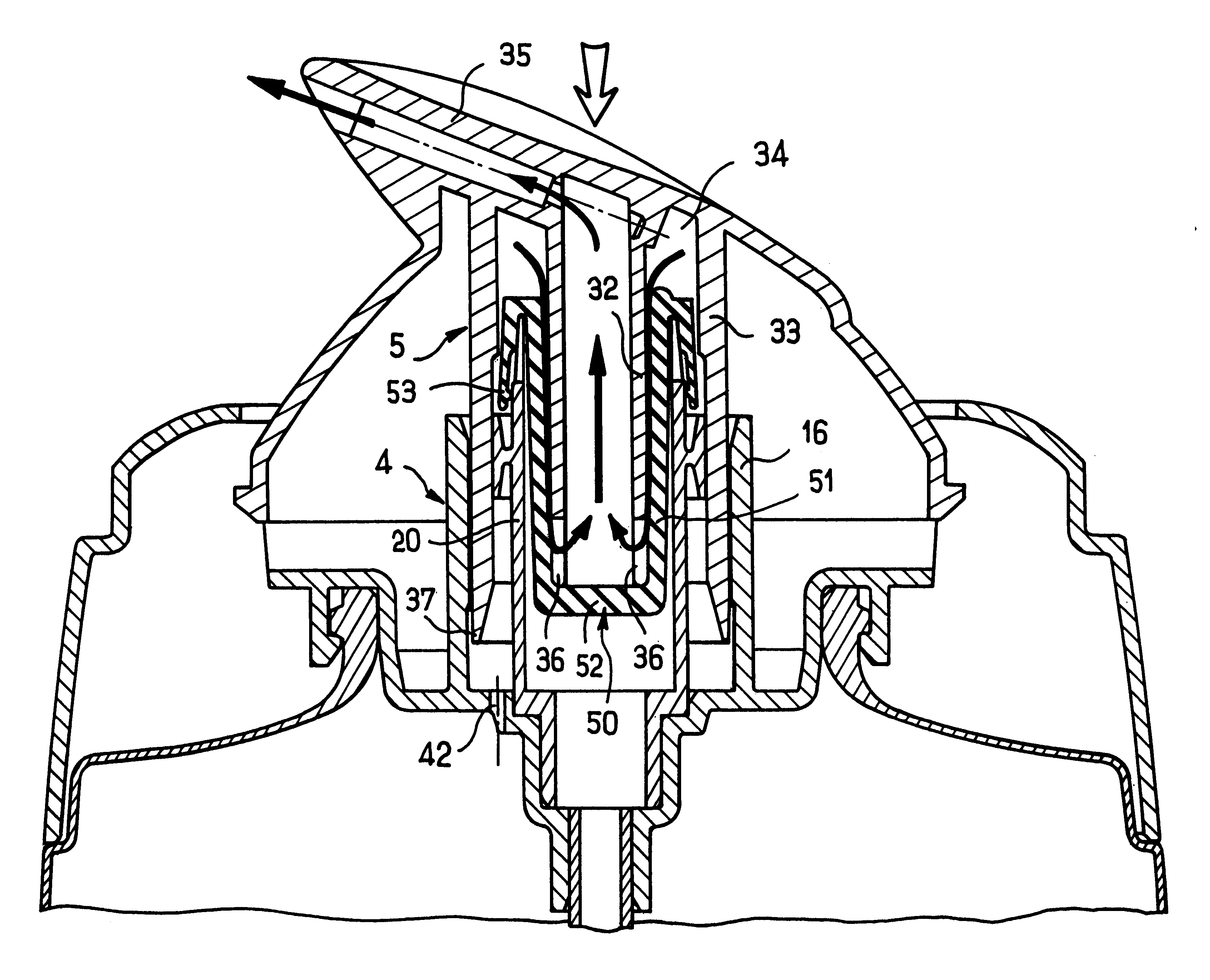 Pump and a receptacle fitted therewith