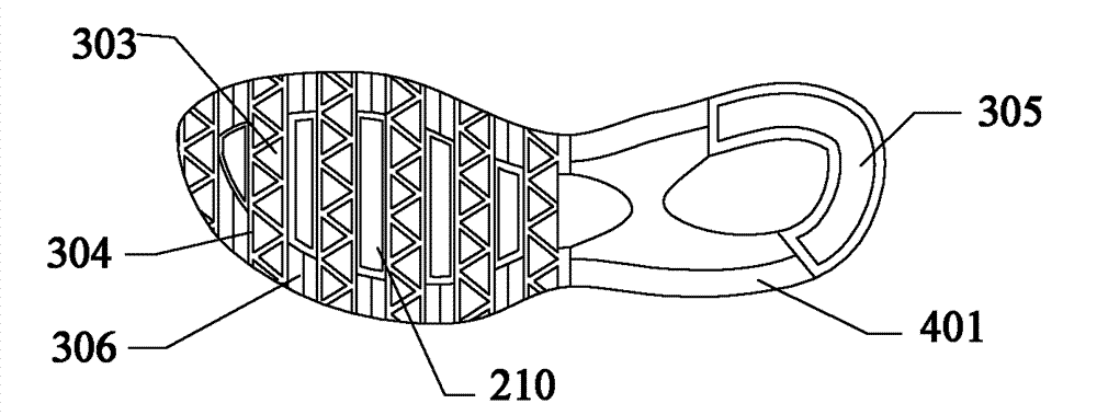 Buffer shock-absorbing sole