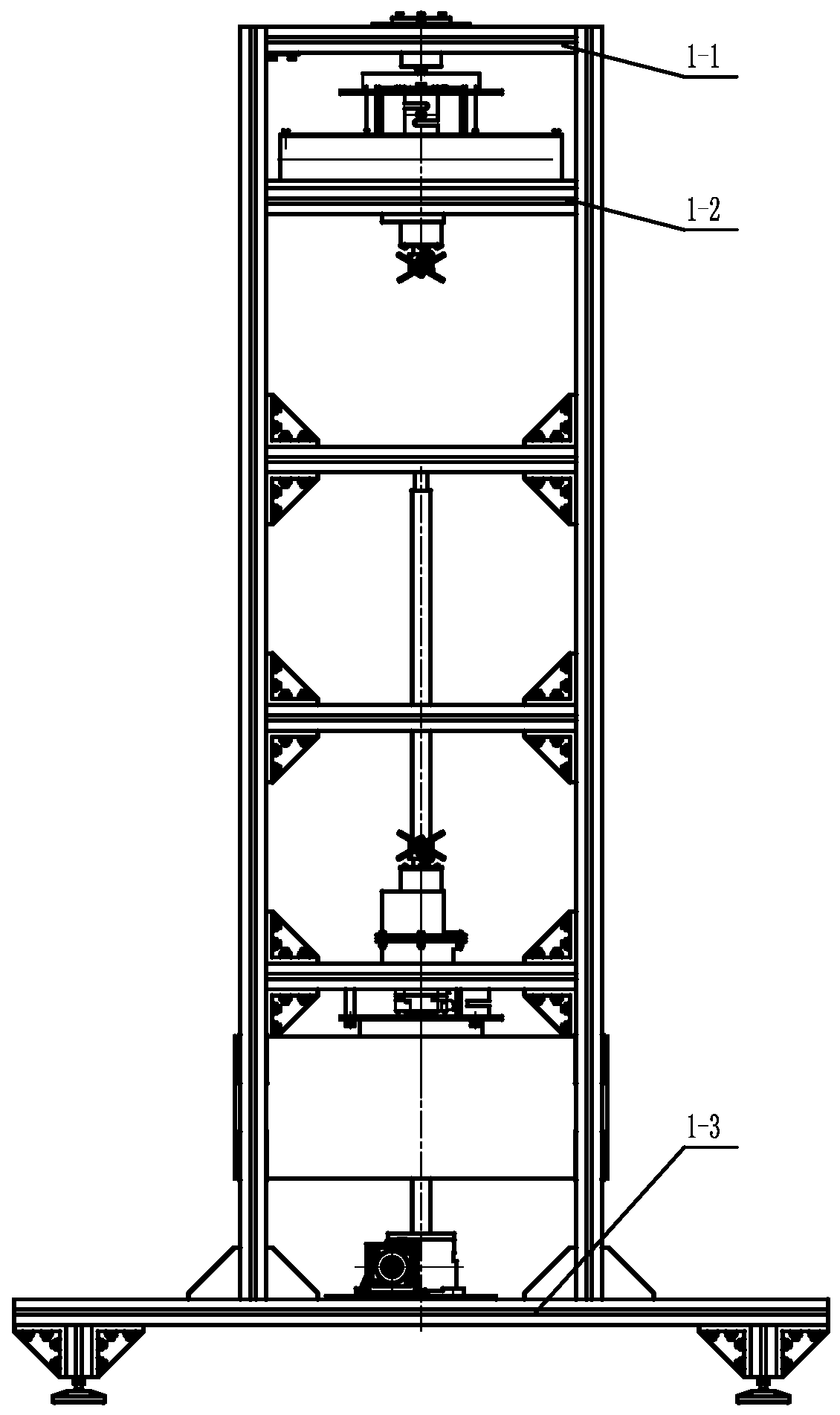 Aerodynamic characteristic measuring device capable of automatically adjusting distance between upper and lower rotors of Mars aircraft