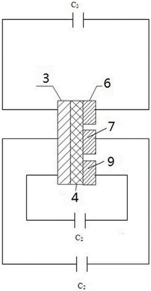 Resistive-capacitive voltage division type current and voltage combined transformer