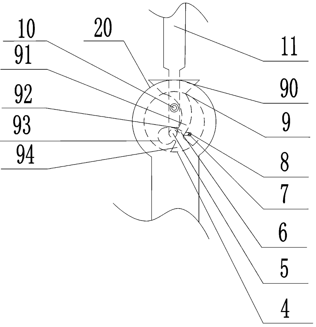 Automatic butting and automatic detaching device for crane