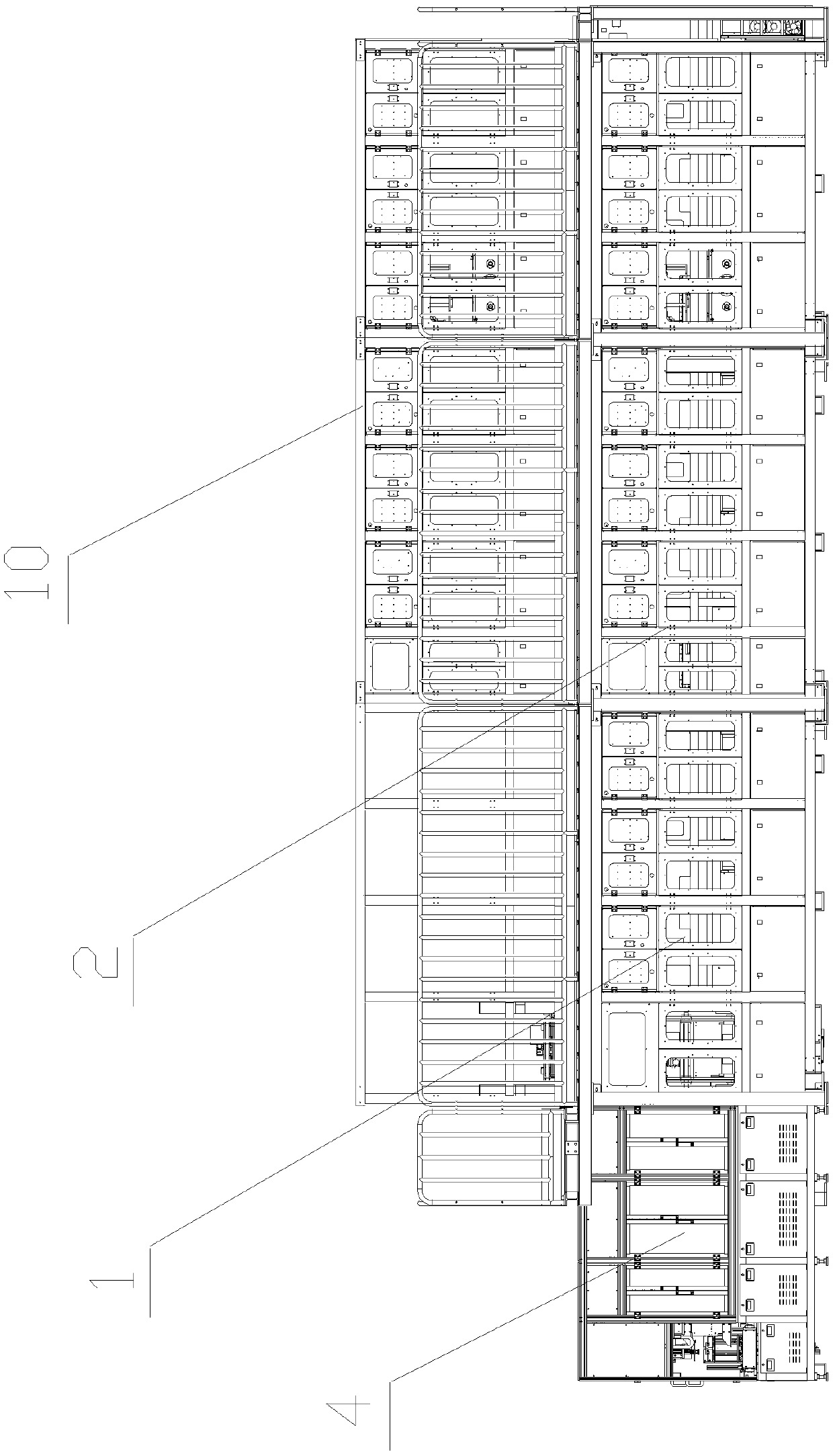 Cold- and hot-press fixture formation capacity division machine of soft pack lithium battery