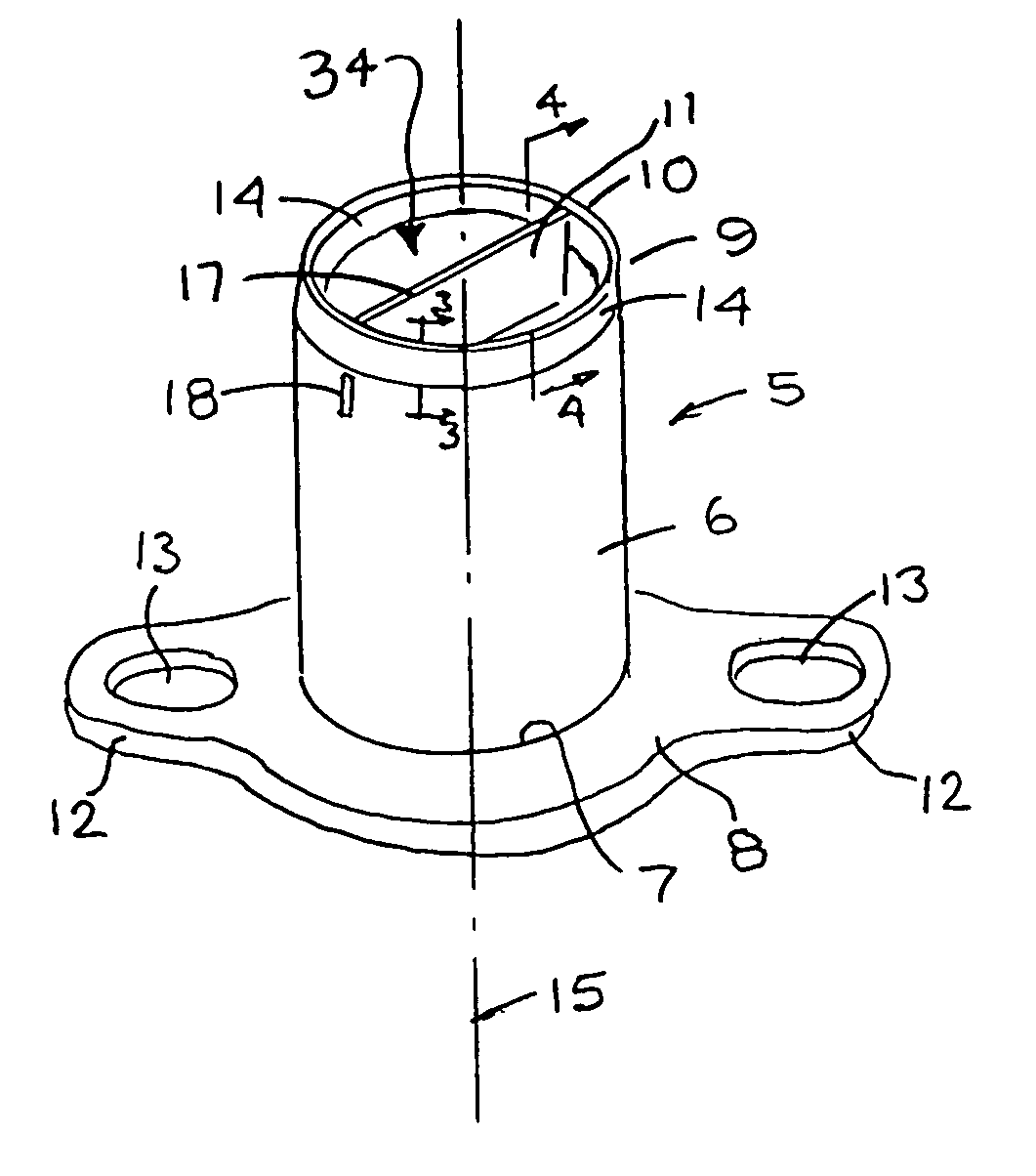 Fruit coring device for producing a closed bore