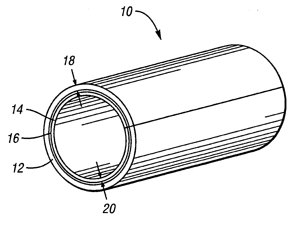 Internally damped laminated tube