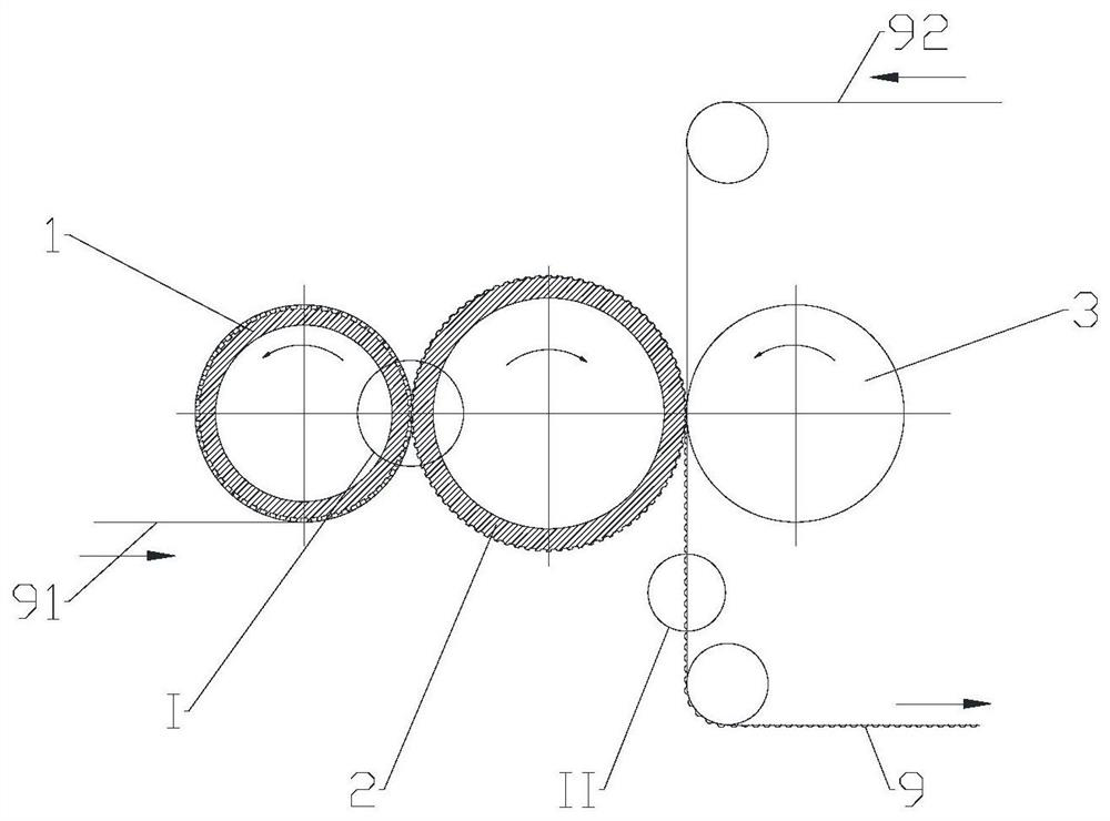 Arbitrary-direction stretching non-woven fabric production device and arbitrary-direction stretching non-woven fabric