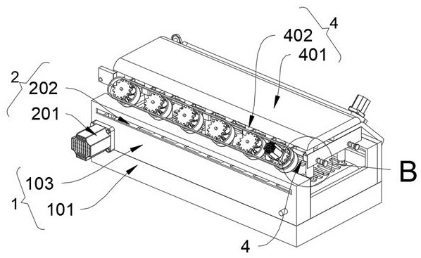 Unwinding device for recovered non-woven fabric