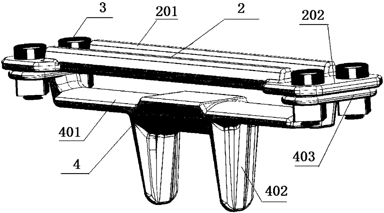 Steel plate rubber track attached to the surface