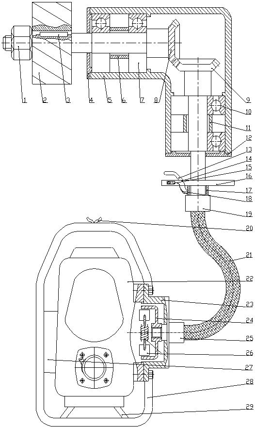 Backpack grease tapping ditching machine