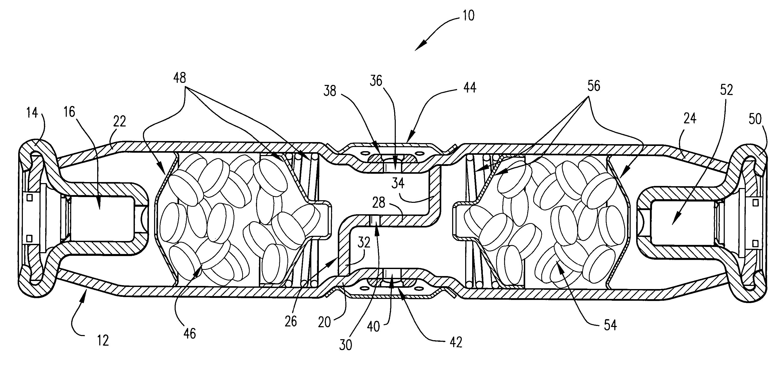 Compact multi-level output hybrid gas generator