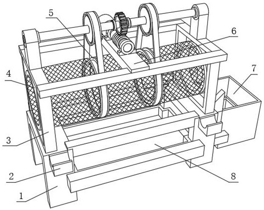 Quick gravel impurity filtering device for constructional engineering