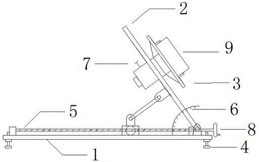 Angle-variable space block body sliding model testing platform and using method thereof