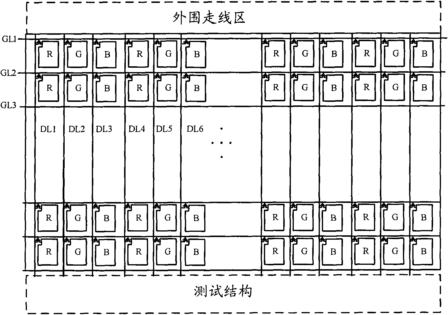 A method for testing line defects of LCD (liquid crystal display) panel, array substrate and drive wires