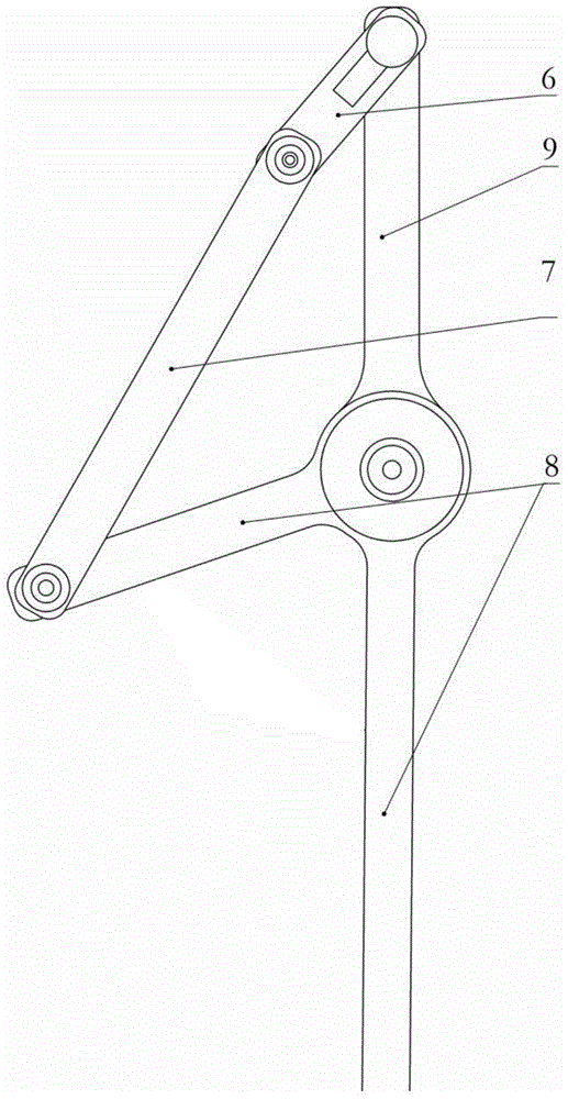 Crank and rocker mechanism for measuring angle data of human body lower limb joint