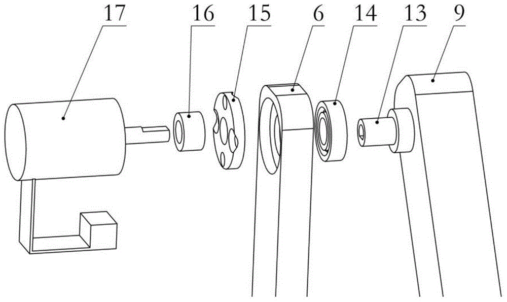 Crank and rocker mechanism for measuring angle data of human body lower limb joint