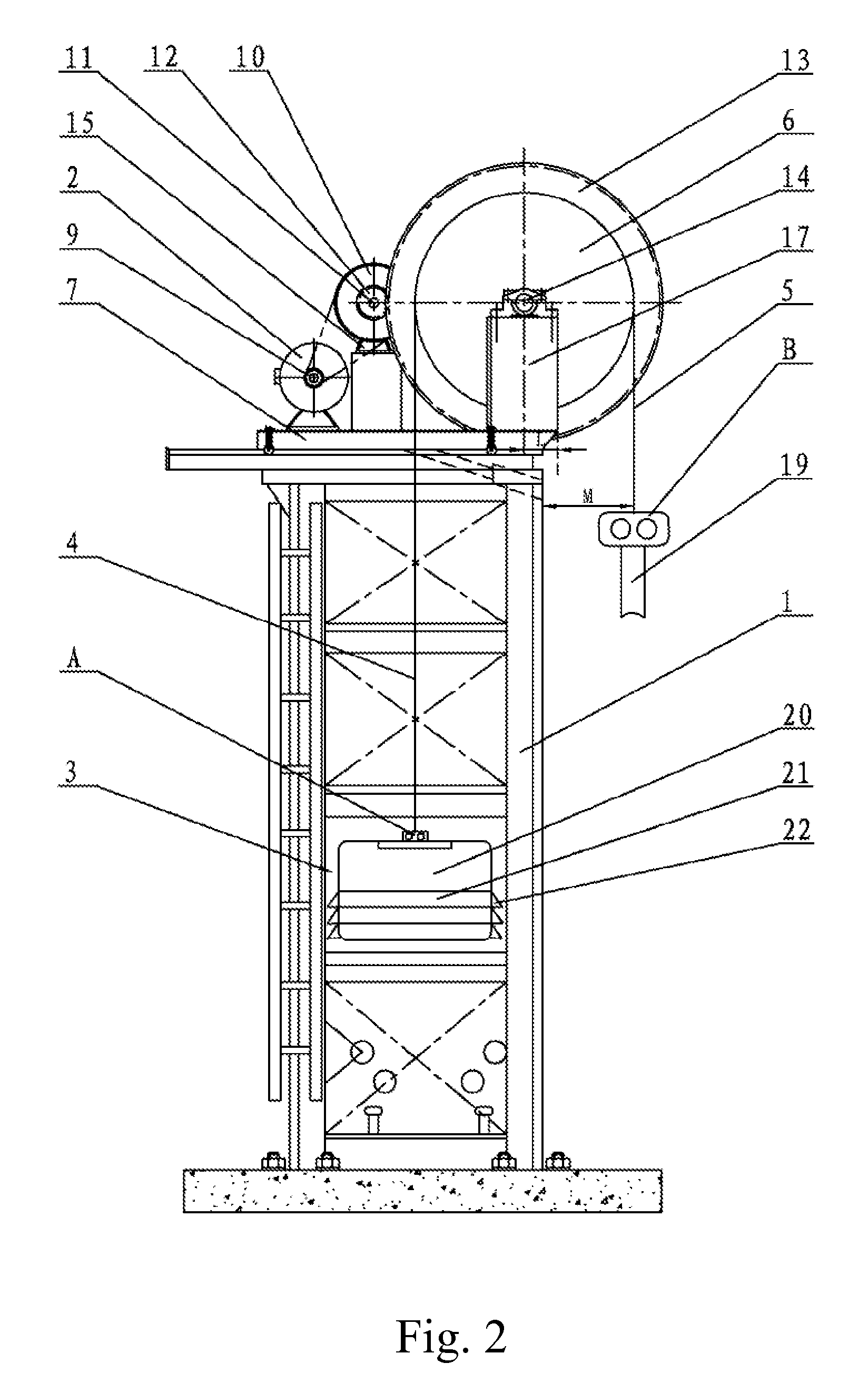 Tower frame combined transmitting pumping unit without guiding wheels