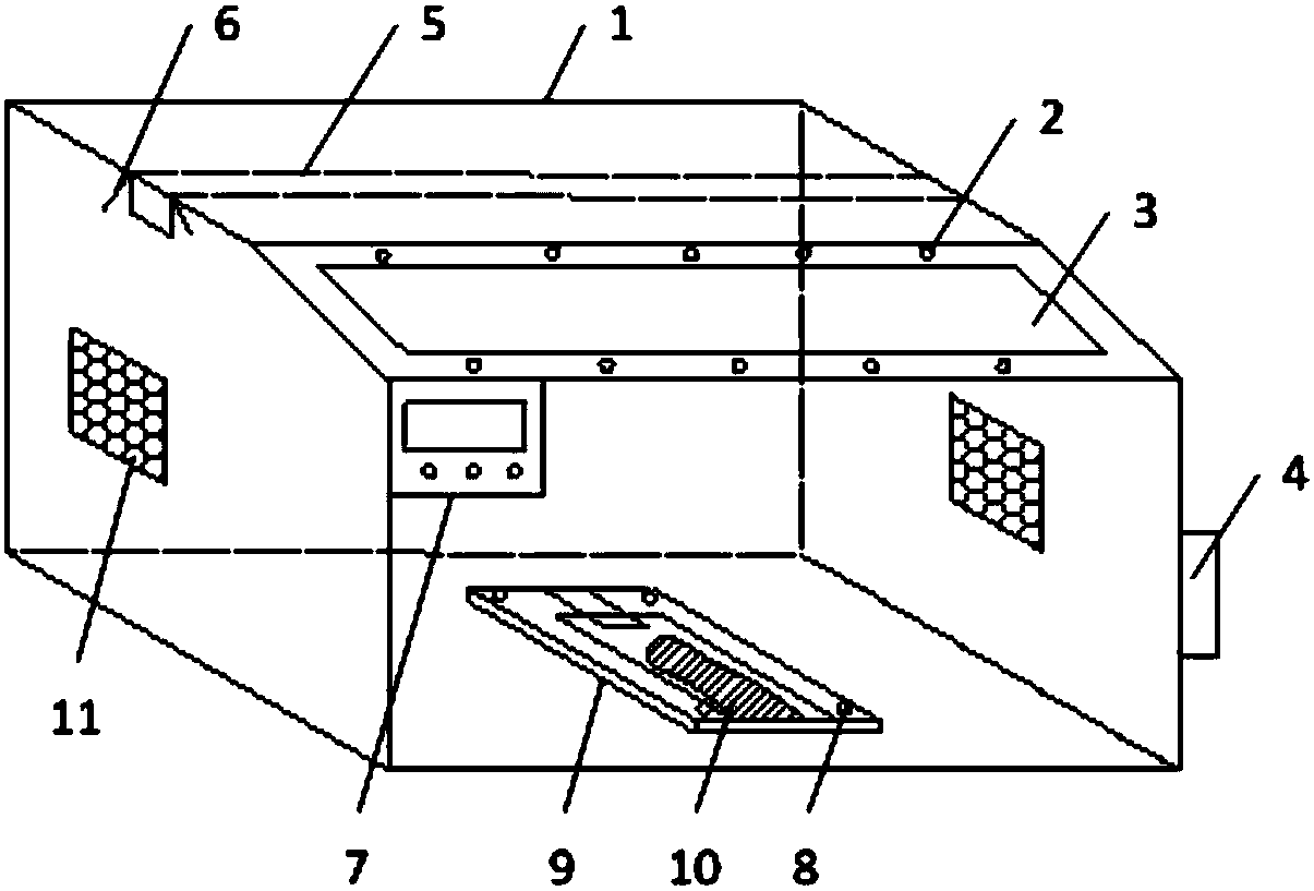 Emulsion paint film maintaining device and test method of color-modulable emulsion paint color stability