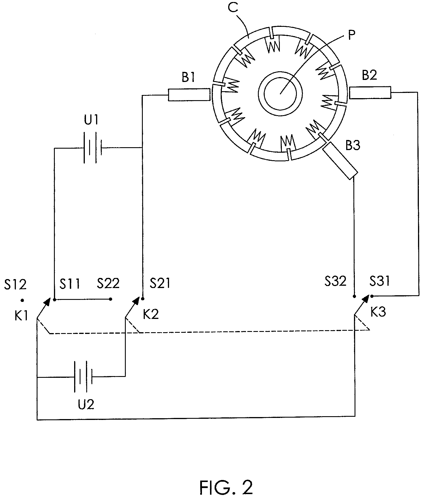 Power tool with a DC brush motor and with a second power source