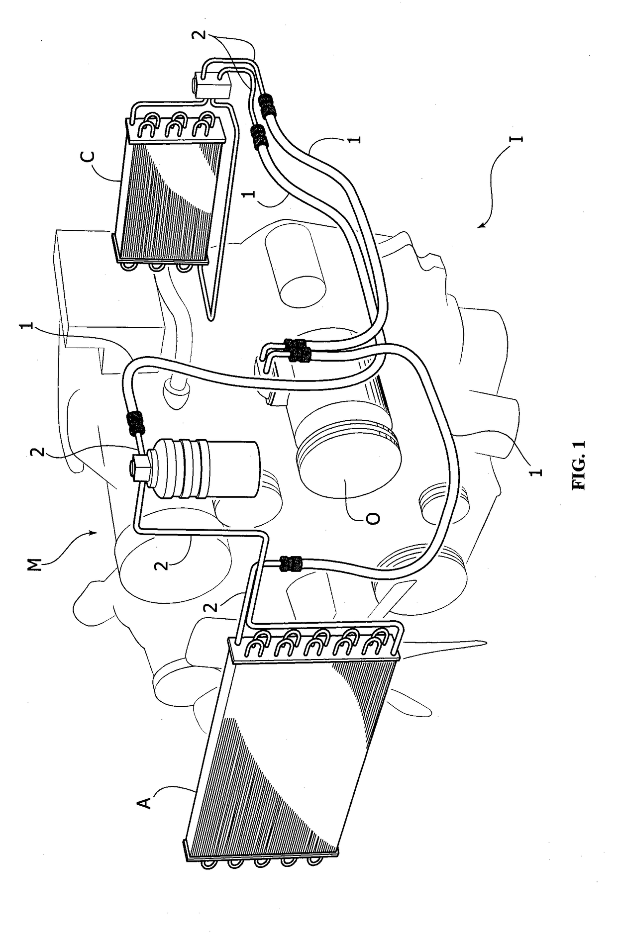 Tube made of elastomeric material for a system which is on-board of a motor-vehicle