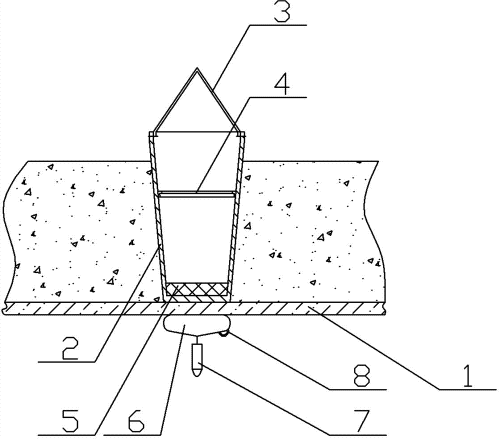 Mould for floor sewer line reserved hole