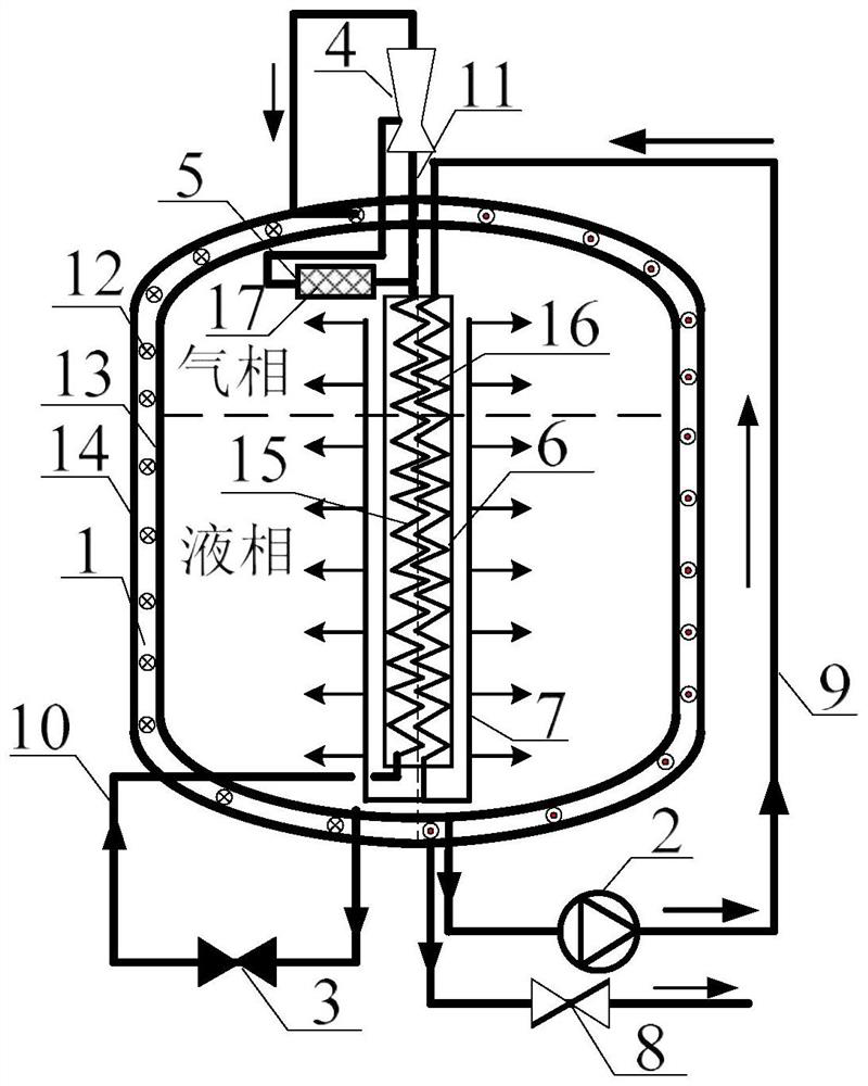 A pressure-controlled low-temperature storage tank with an injection device