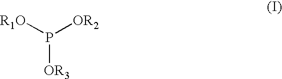 Liquid butylaryl phosphite compositions