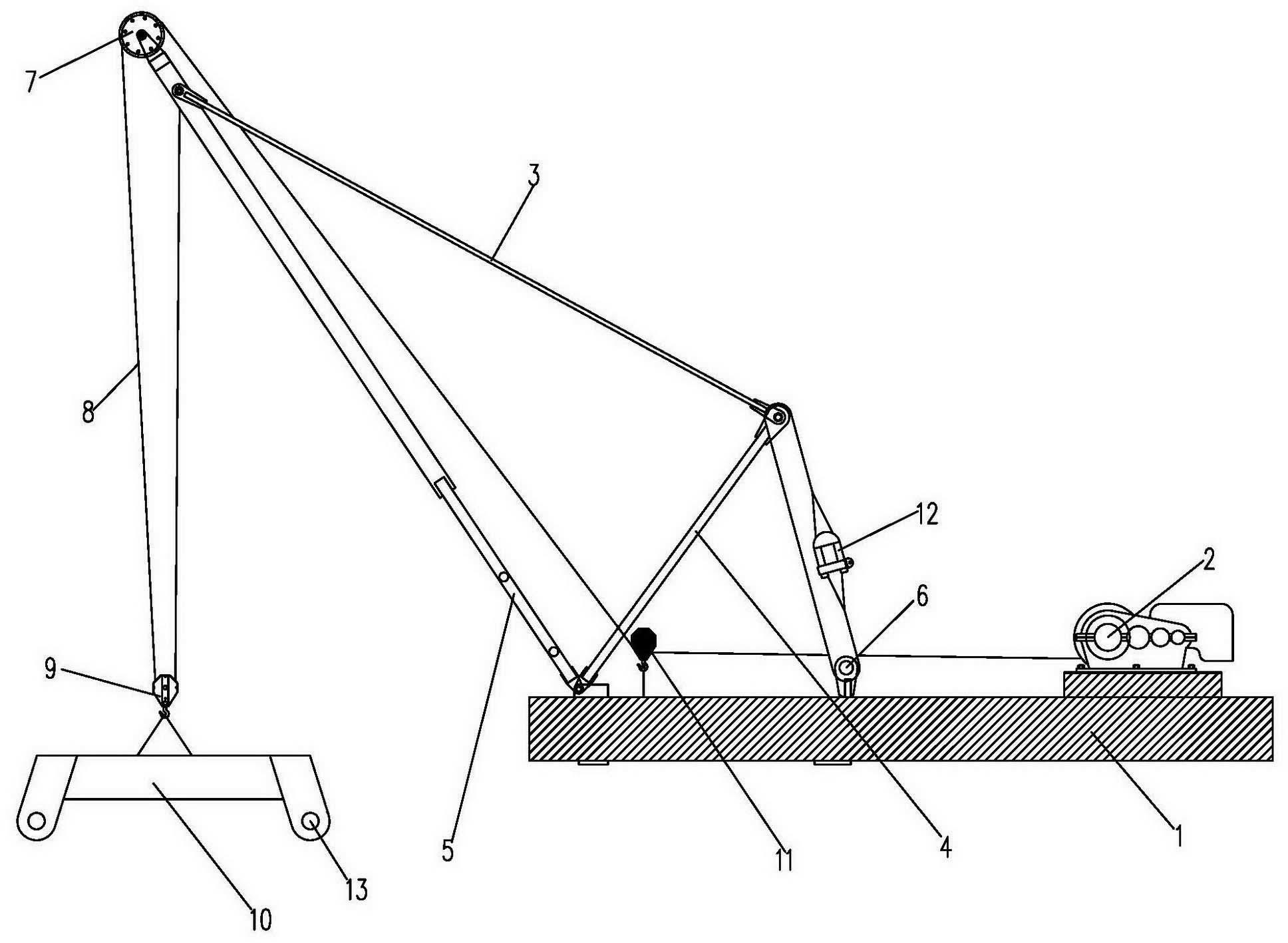 Improved sustaining wall rod dismantling device of tower type crane