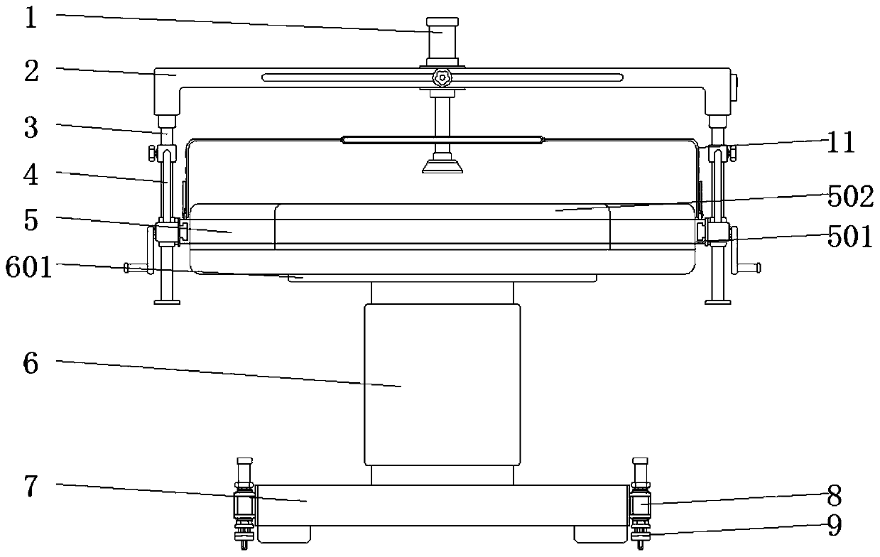 Closed chest cardiac massage device for emergency surgery