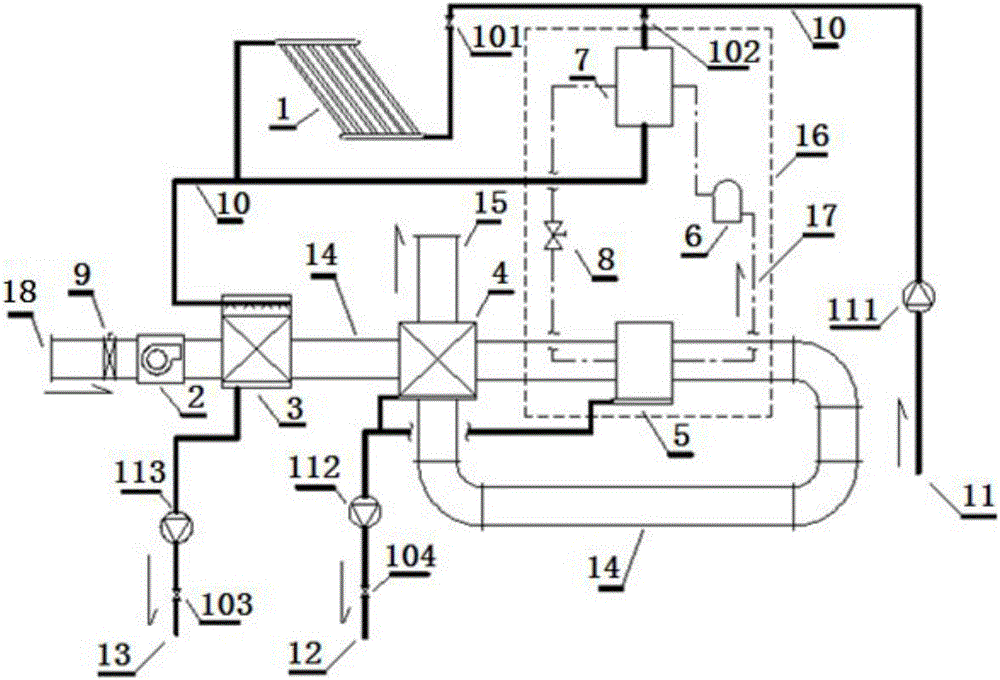 Seawater desalination system adopting combined operation of solar collector and seawater-source heat pump