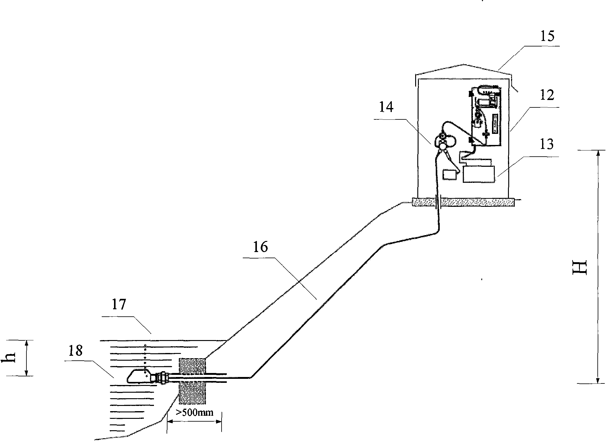 Constant-flow bubble type automatic water level measurement method