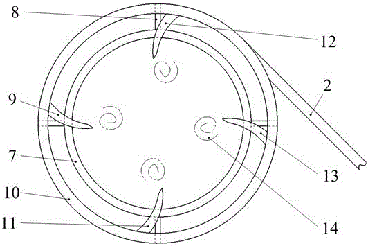 A four-scroll kinetic energy pulping equipment powered by oblique airflow