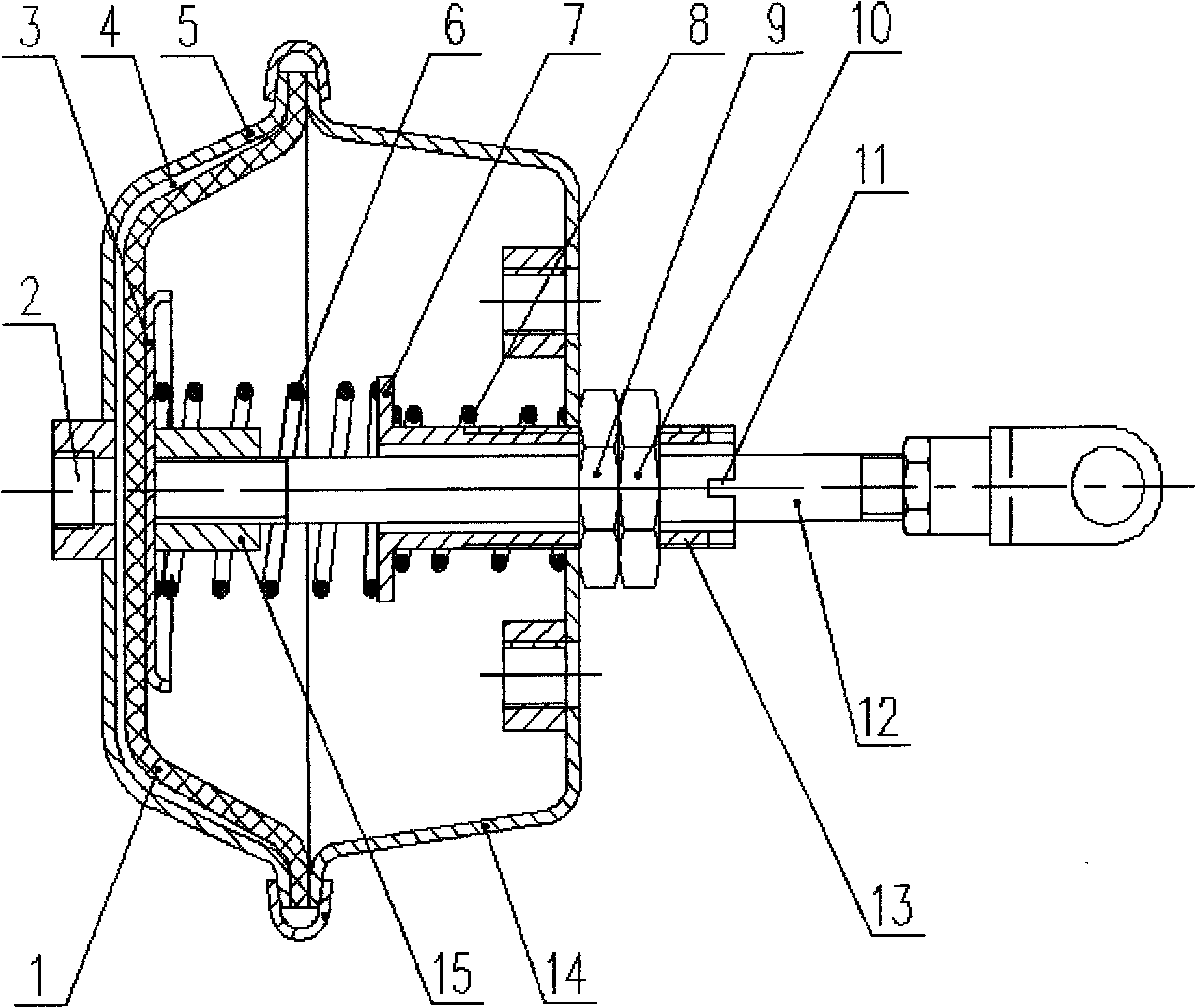 Adjustable spring braking air chamber