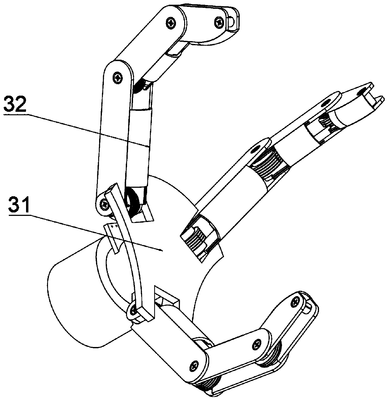 Electromagnetic clutch type folding controllable multi-knuckle mechanical gripper and working method