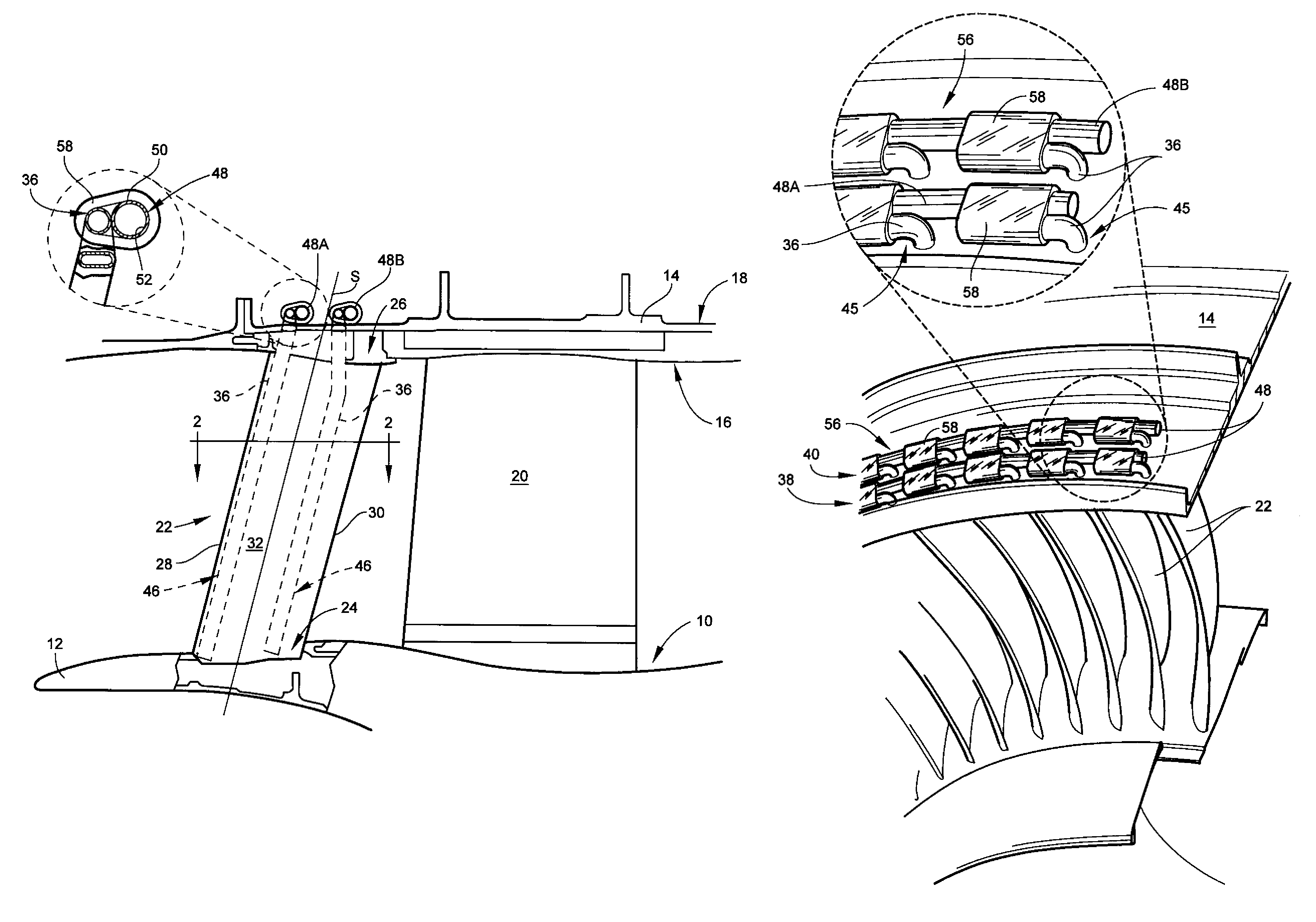 Heat transfer system and method for turbine engine using heat pipes