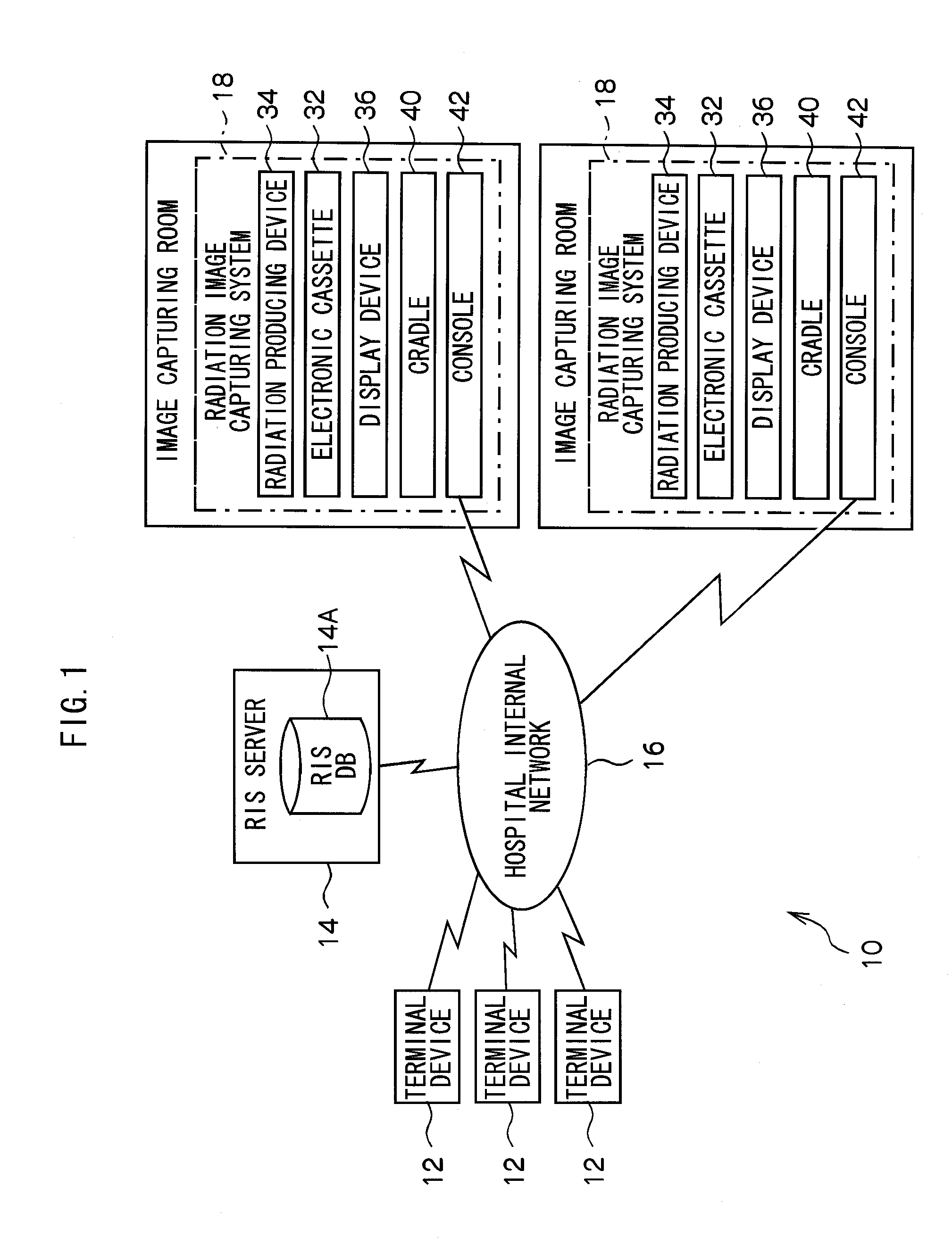 Radiation image capturing system