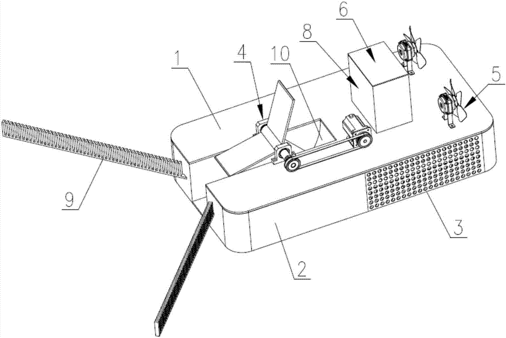 Water surface floating garbage collecting device and method