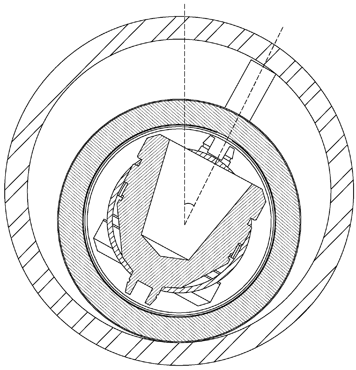 Externally-orientated internally-corrected perforating gun system and method