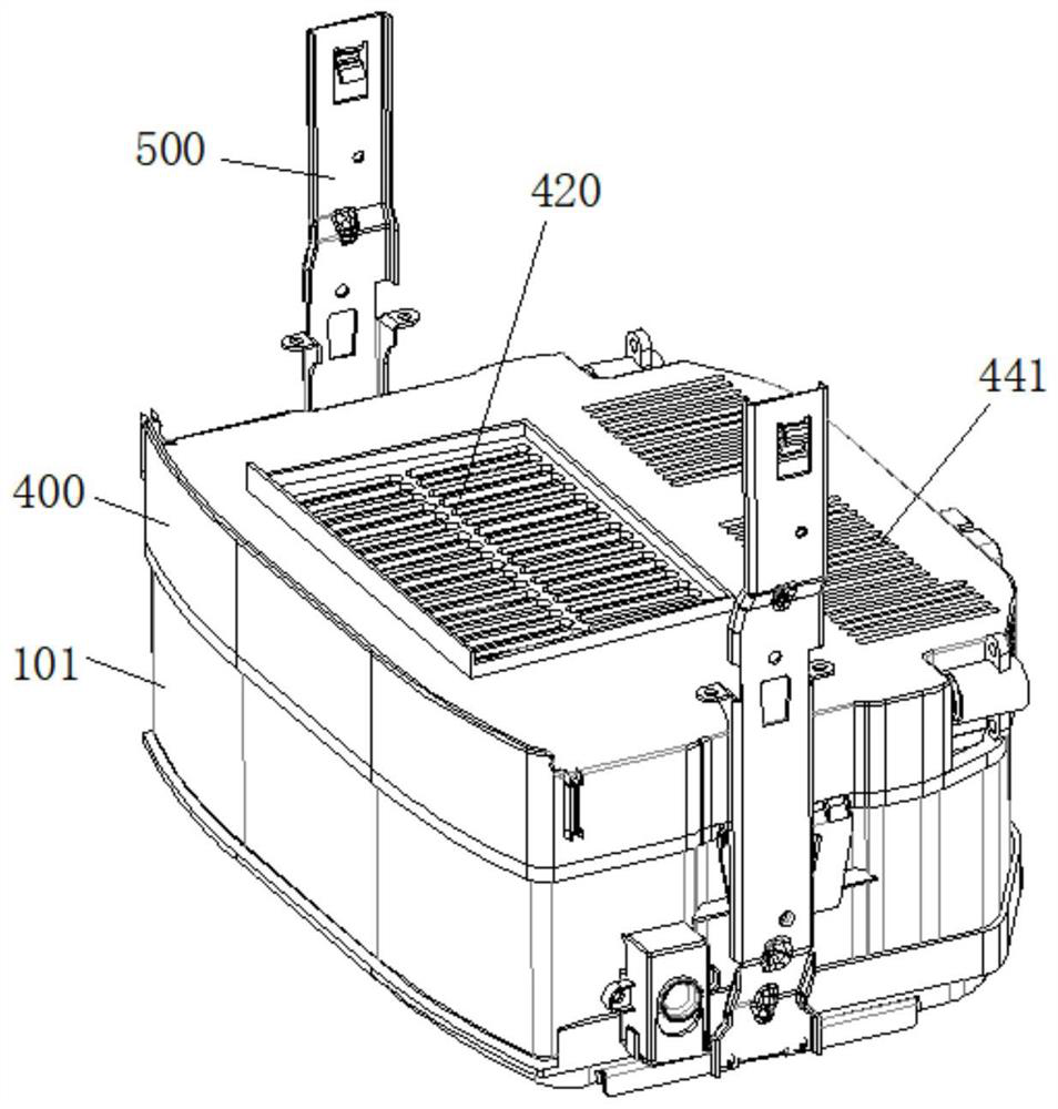 Water tank structure for water washing module, water washing module and air conditioner