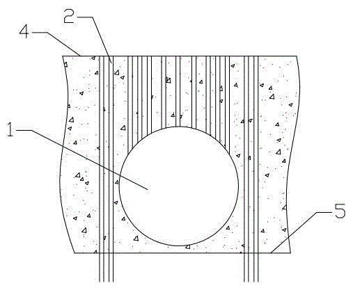 Base rock uplift region shielding tool-changing in-situ reinforcement method