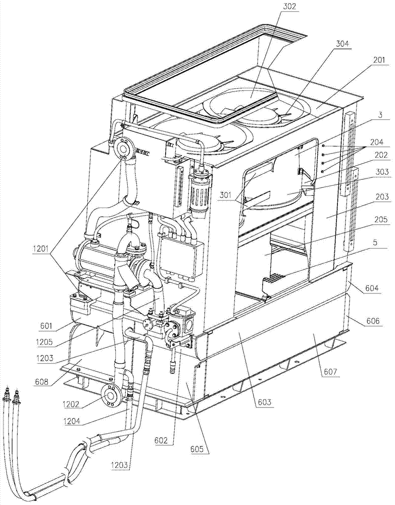 Multi-system shared cooling tower for electric locomotive