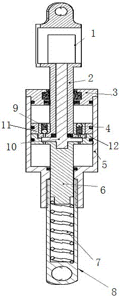 Electro-hydraulic damping cylinder structure for intelligent knee joint