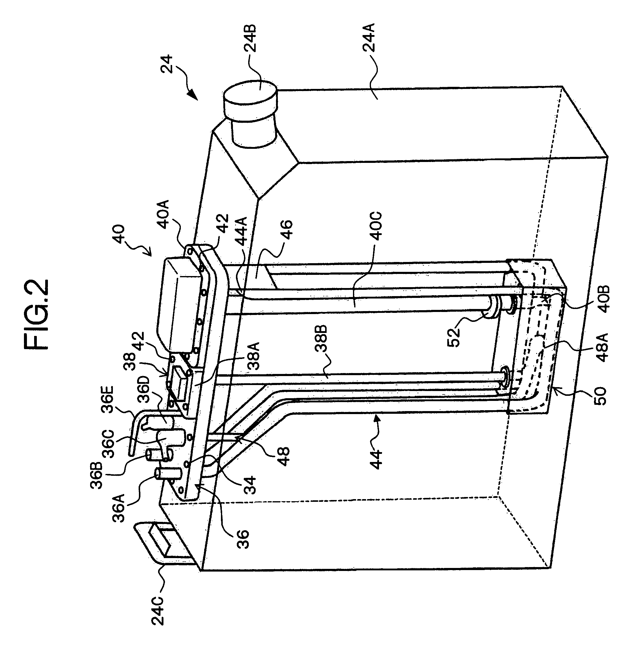 Reducing agent container having novel structure