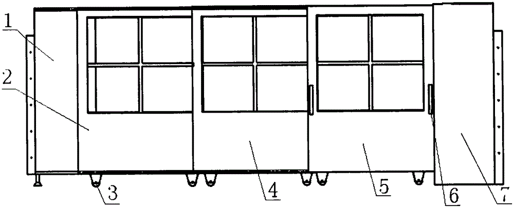 Foldable stone cutting numerical control machine tool protection door