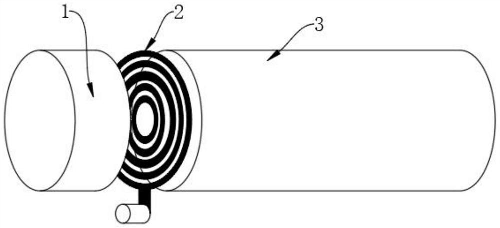 Axial stress measuring device with novel electromagnetic ultrasonic longitudinal wave transducer