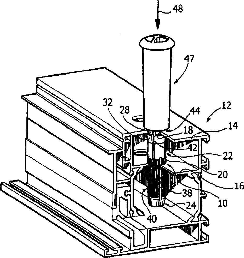 Element of fastening accessories to metal windows and doors