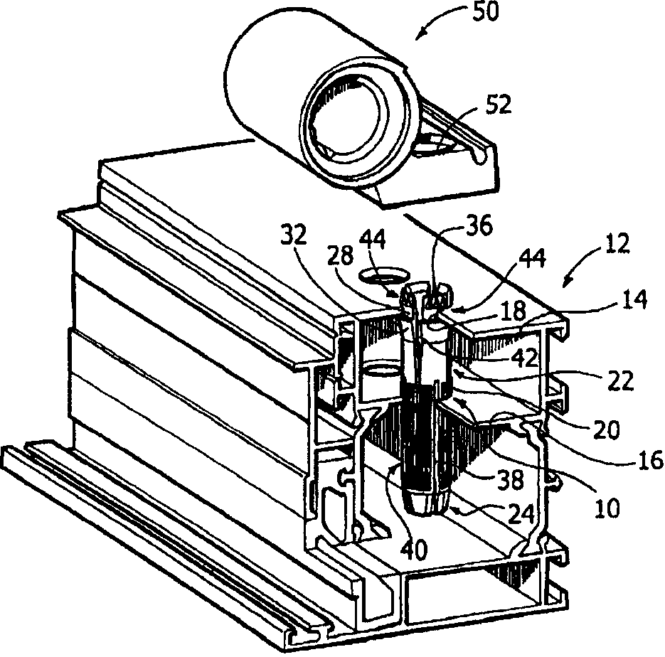 Element of fastening accessories to metal windows and doors