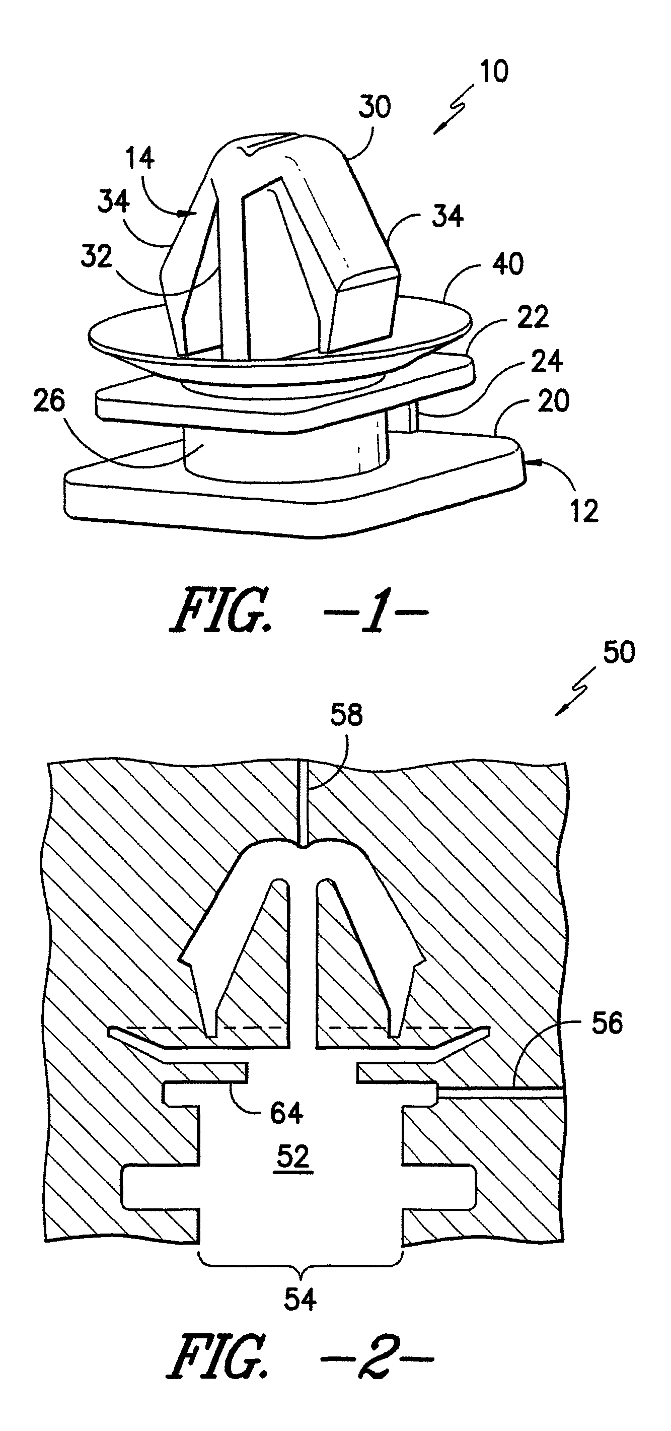 Serviceable snap-in fastener